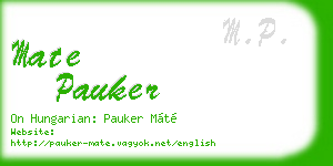 mate pauker business card