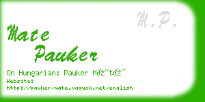 mate pauker business card